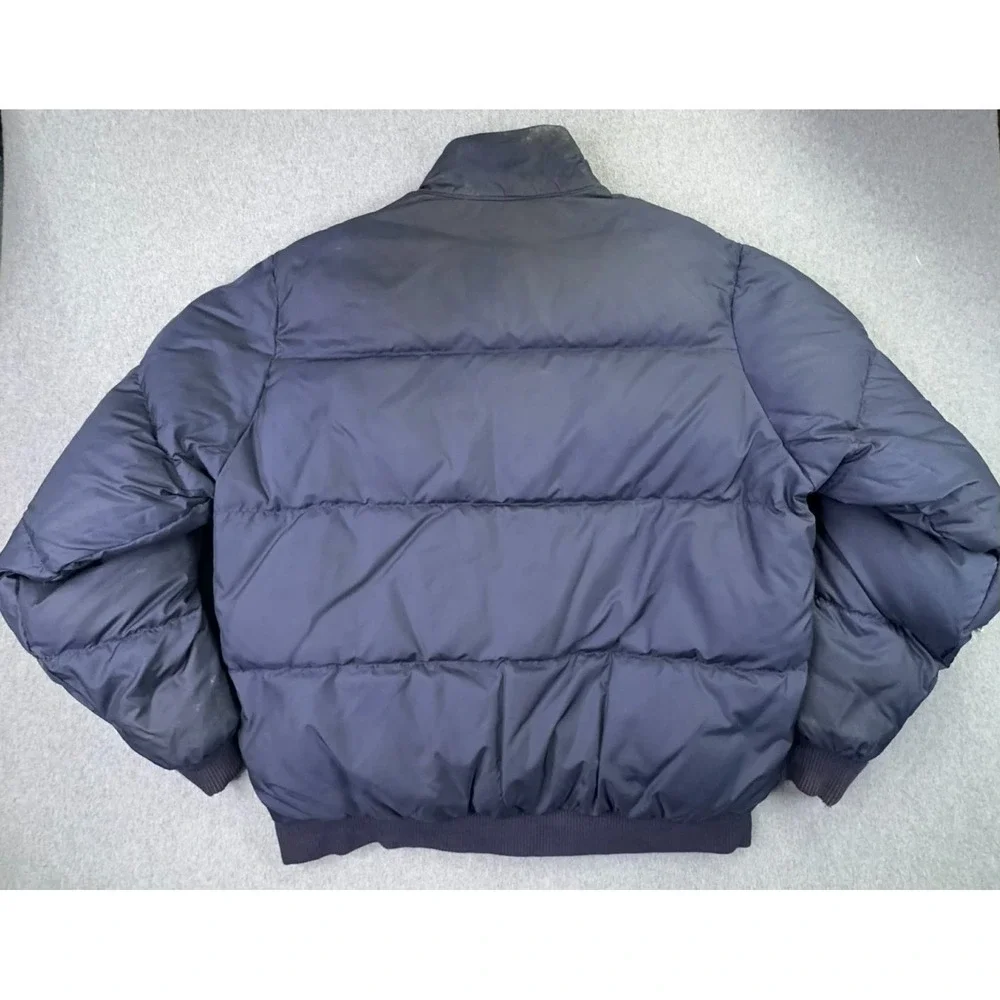VTG 90s Polo Ralph Lauren Reversible Down Puffer Coat Men's M Green Navy Pony‎